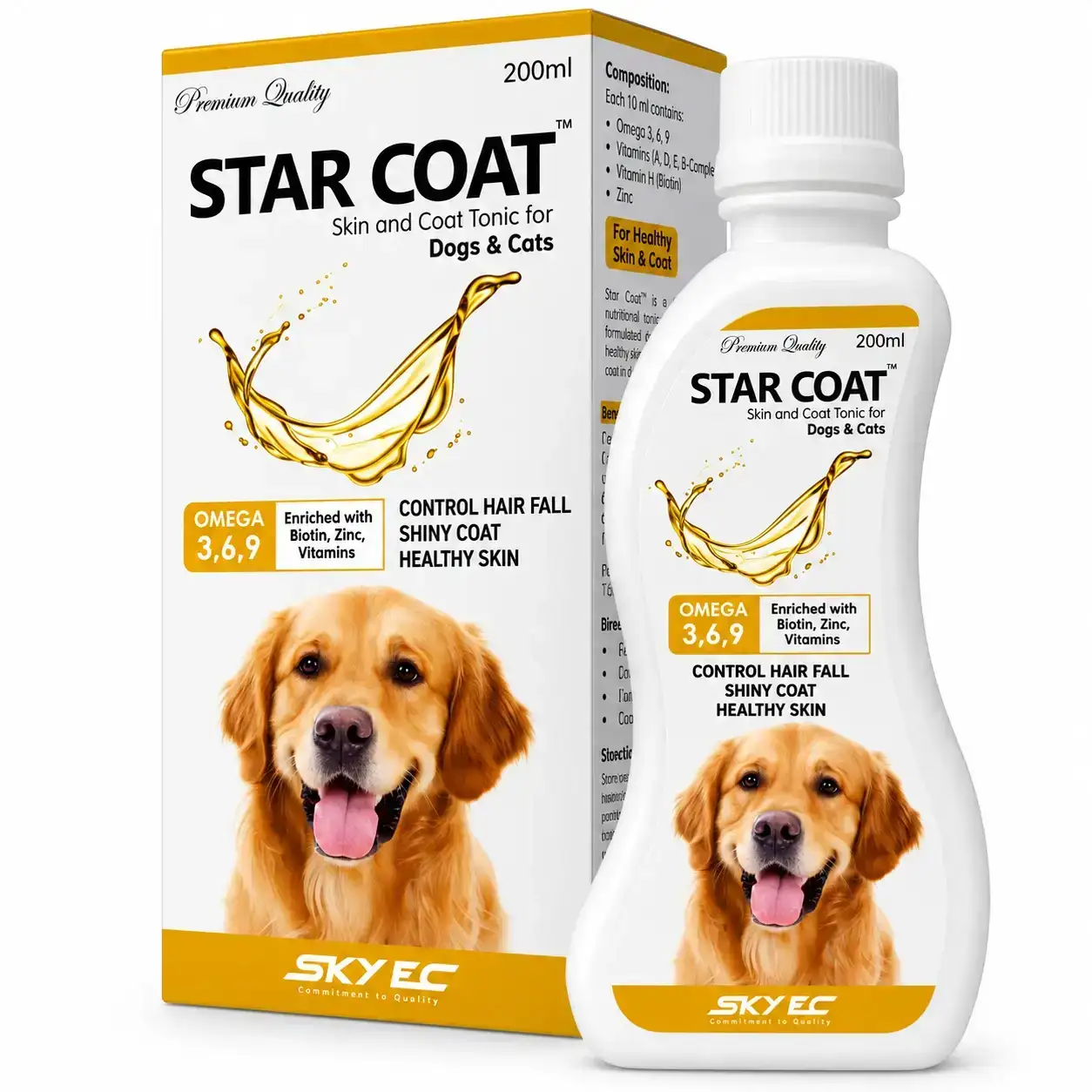 Skyec Star Coat Syrup Skin and Coat Supplement for Dogs and Cats
