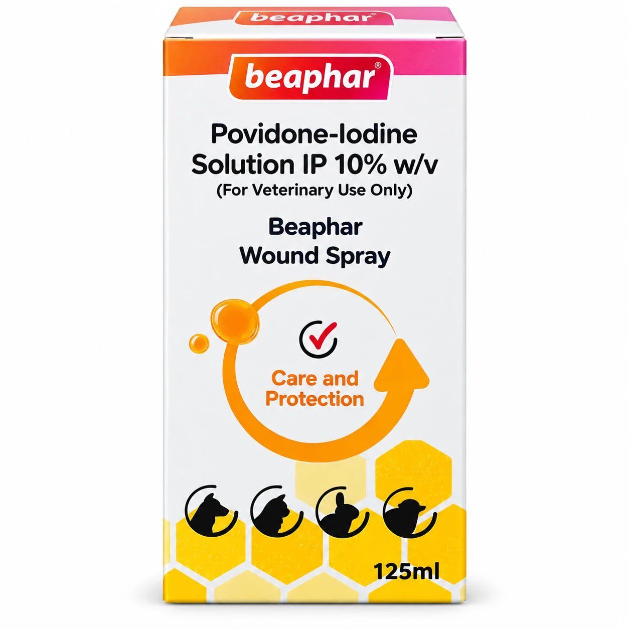 Beaphar Povidone Iodine Wound Healing Spray for Dogs & Cats – 125 ml