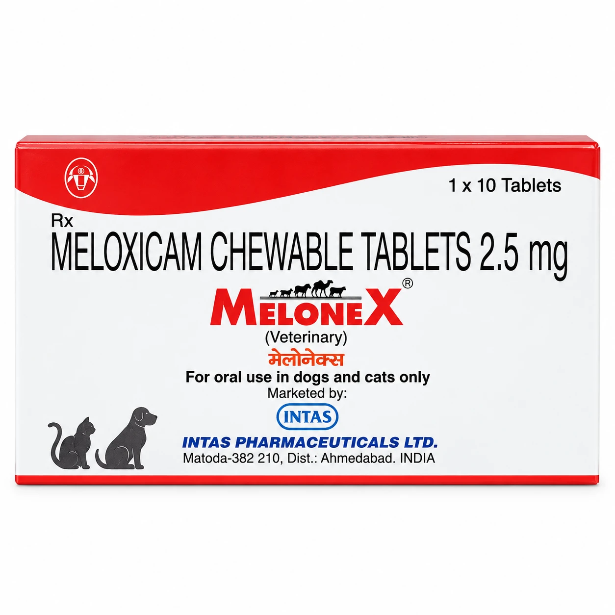 Intas Melonex 2.5 mg (Meloxicam) Chewable Tablets for Dogs & Cats