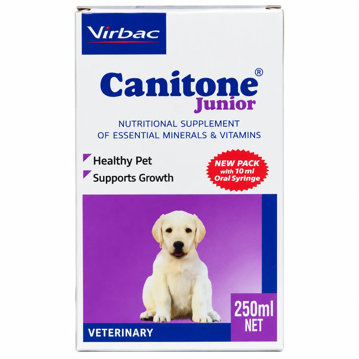 Virbac Canitone Junior Nutritional Supplement Syrup for Puppies - 250 ml