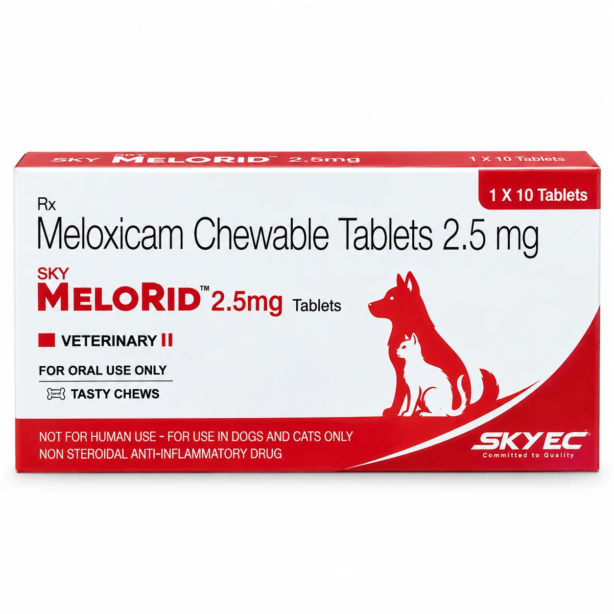 SkyEc Melorid 2.5mg (Meloxicam) Chewable Tablets for Dogs & Cats